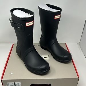 Hunter Black Mid-Calf Rain Boots